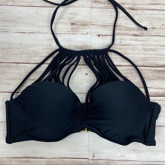 Ibiza Bikini Top Black, Halter Top Small swim - Picture 2 of 8